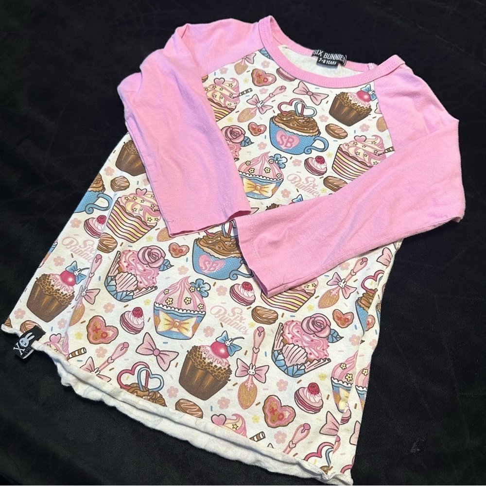 Six Bunnies Girls 3/4 Tee, Size 7/8